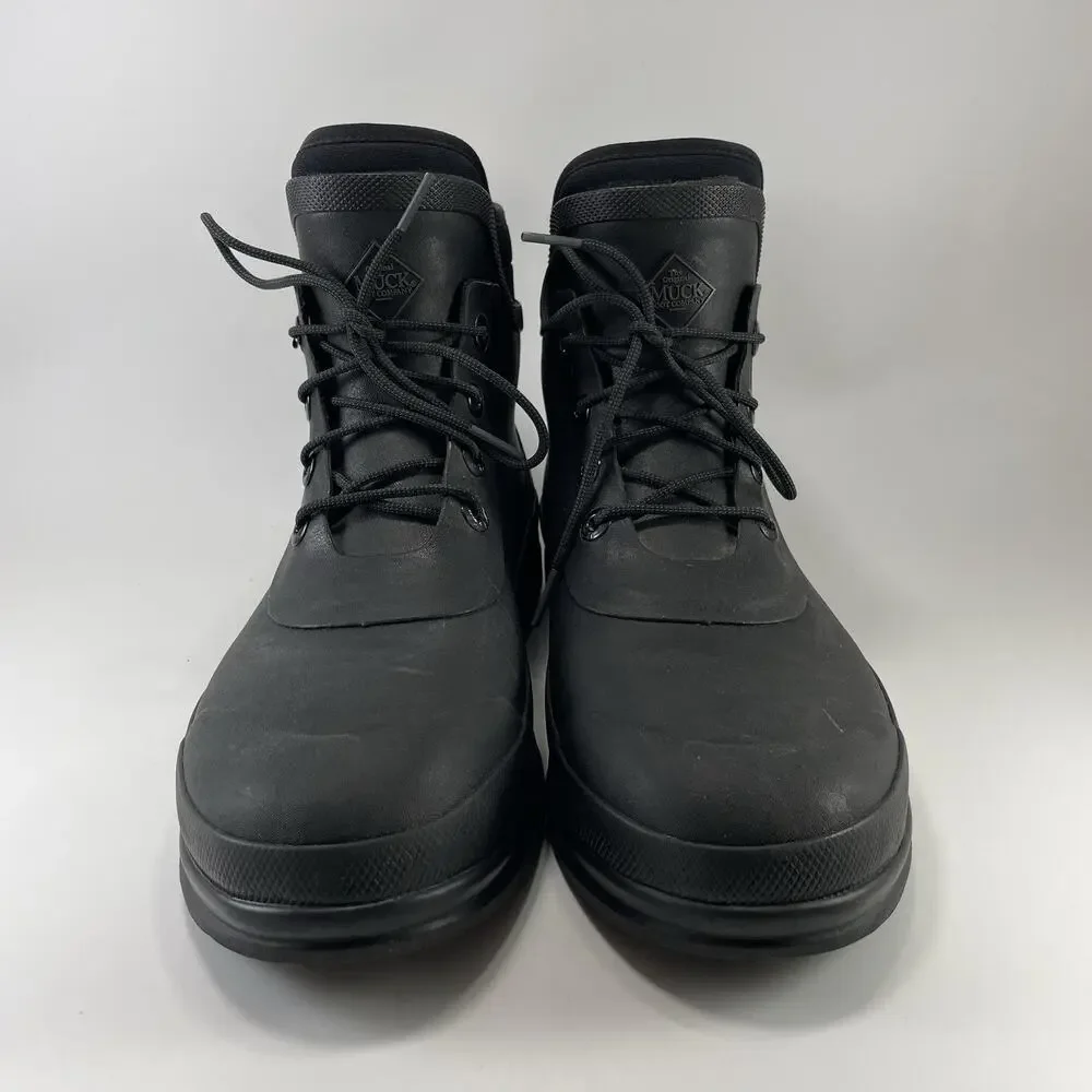 Muck Boots All Cast Lace Up Duck Boot Black Waterproof Neoprene Mens Size 11